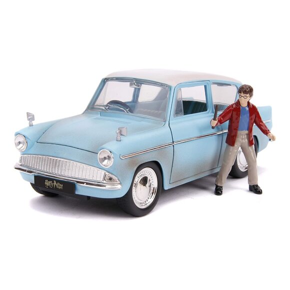 Jada Harry Potter 1:24 1959 Ford Anglia Die-cast Car and 2.75" Harry Potter Figu - Picture 8 of 9